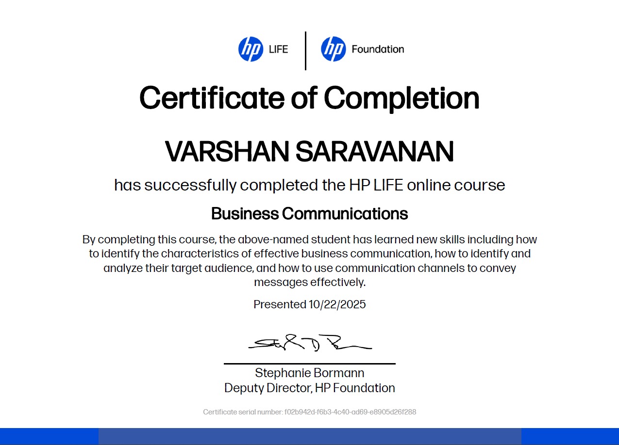 Business Communications Certification
